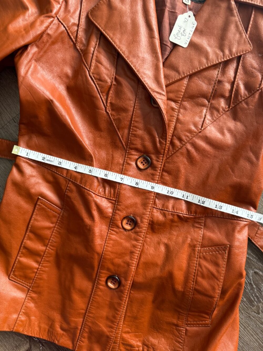 Vintage 1970s Reitmans Leather Jacket | Cognac Brown Western Boho Belted S - Picture 8 of 13